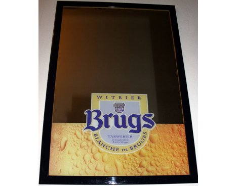 Miroir publicitaire Brugs, bière blanche de Bruges