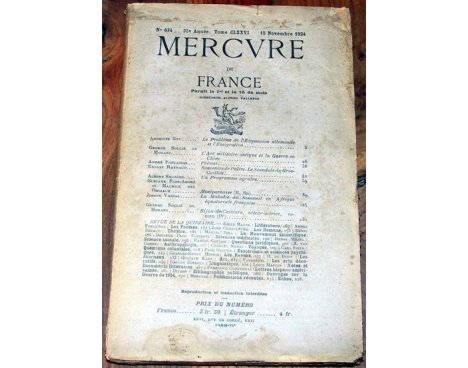 Mercure de France n° 634 - 1924