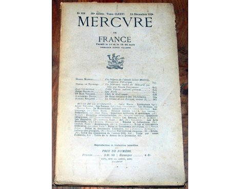 Mercure de France n° 636 - 1924