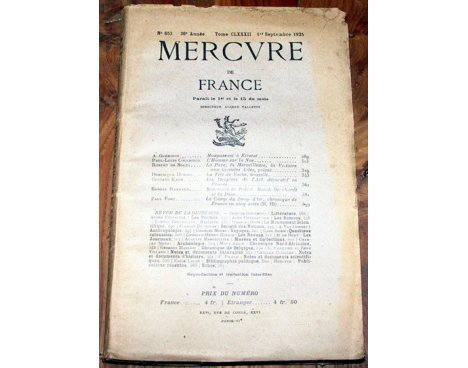 Mercure de France n° 653 - 1925