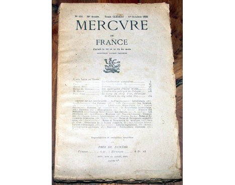 Mercure de France n° 655 - 1925