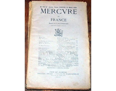 Mercure de France n° 762 - 1930