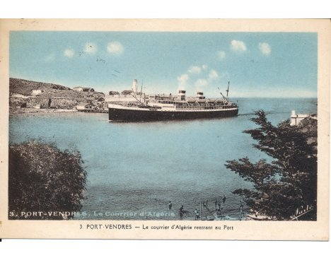 Port-Vendres - Le Courrier d'Algérie rentrant au port