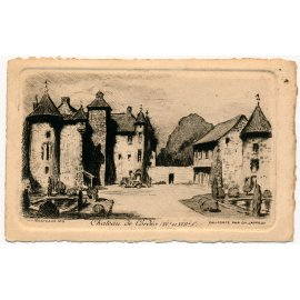 Gravure et estampe - Château de Cordès - Eau-Forte par Charles Jaffeux