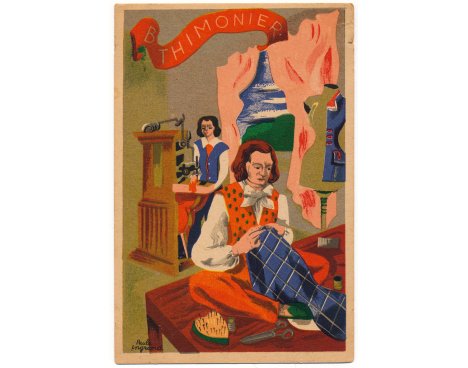 Carte postale illustrée - B. Thimonier par Paule Ingrand