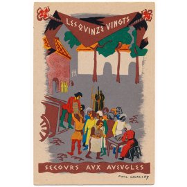 Carte postale illustrée - P. Lavalley - Les quinze vingt secours aux aveugles