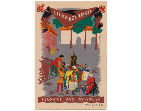 Carte postale illustrée - P. Lavalley - Les quinze vingt secours aux aveugles