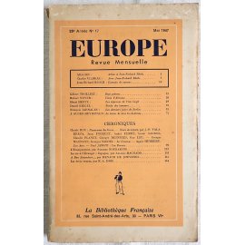 Europe Revue Mensuelle n° 17 - Mai 1947
