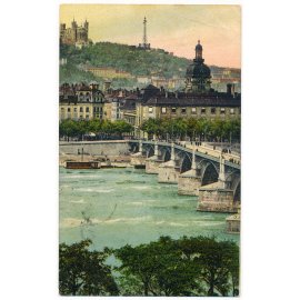 Lyon, le Pont de la Guillotière, Fourvière et la Tour
